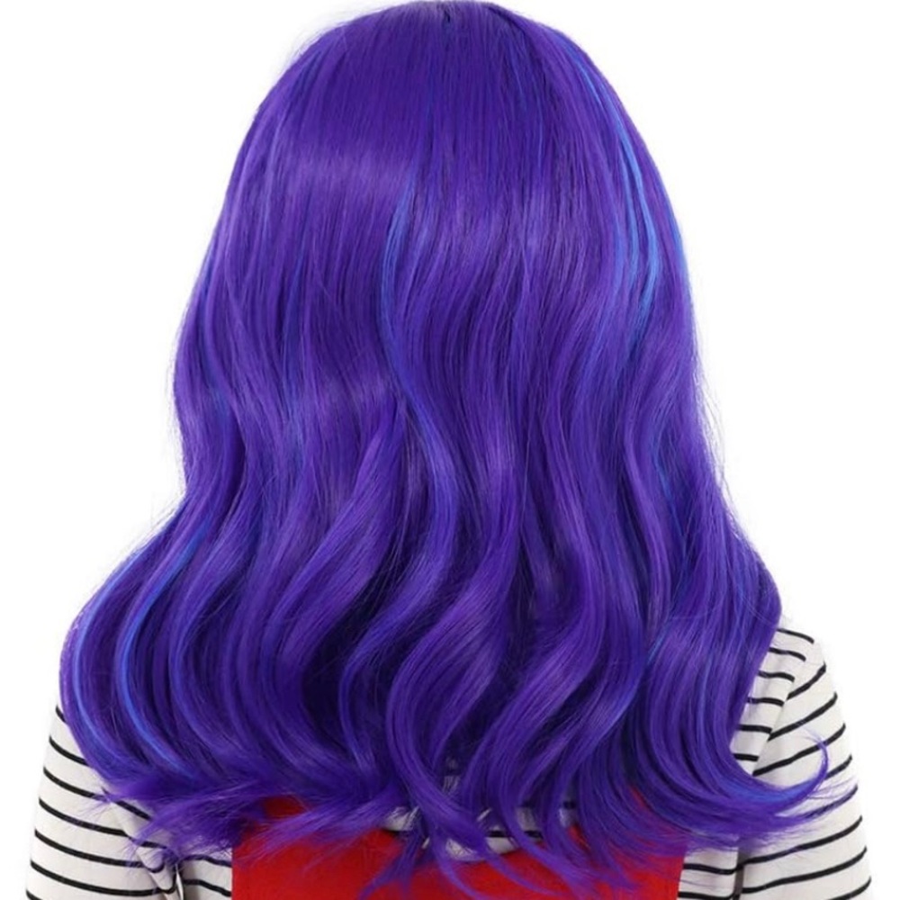 Karlery Kids Girls Long Wave Purple and Blue Wig
